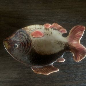 Handcrafted Ceramic Fish Decor - Brown and Cream